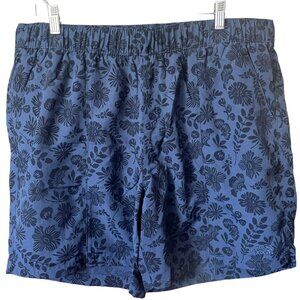 The North Face Men's XL Dark Blue Floral Print Lined Swim Shorts 3 Pockets